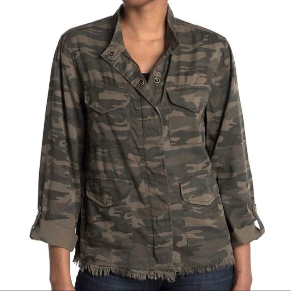 Sanctuary | Fray Hem Utility Jacket | Camo - Picture 1 of 7
